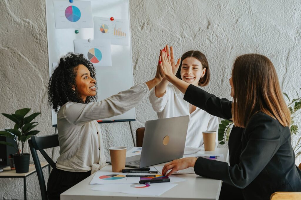 professional women working together